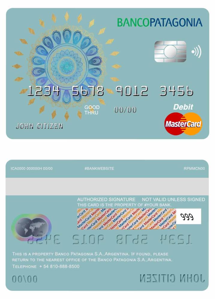 Argentina Banco Patagonia S.A. bank mastercard debit card